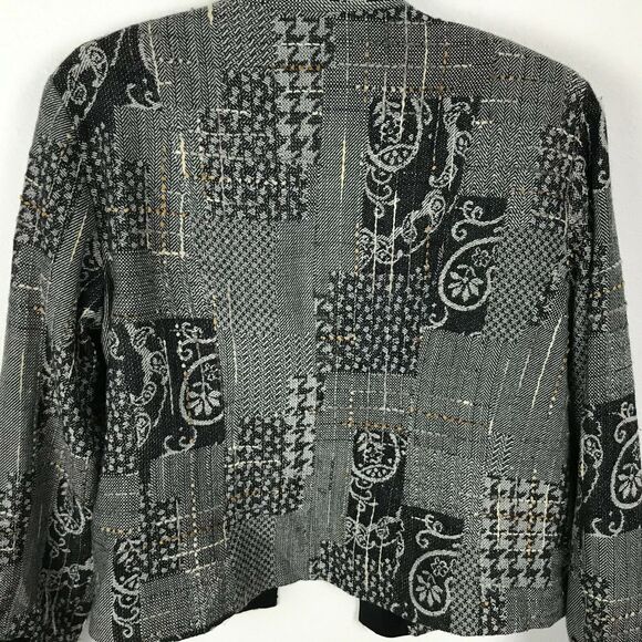 Coldwater Creek Blazer Size L Paisley Multicolor Open Front Long Sleeve Acrylic - Picture 9 of 10